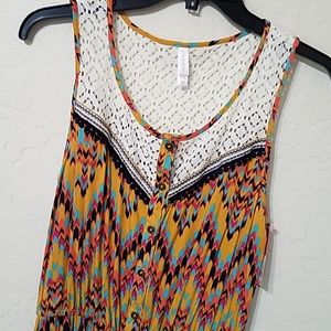 Xhilaration Patterned Romper With Lace